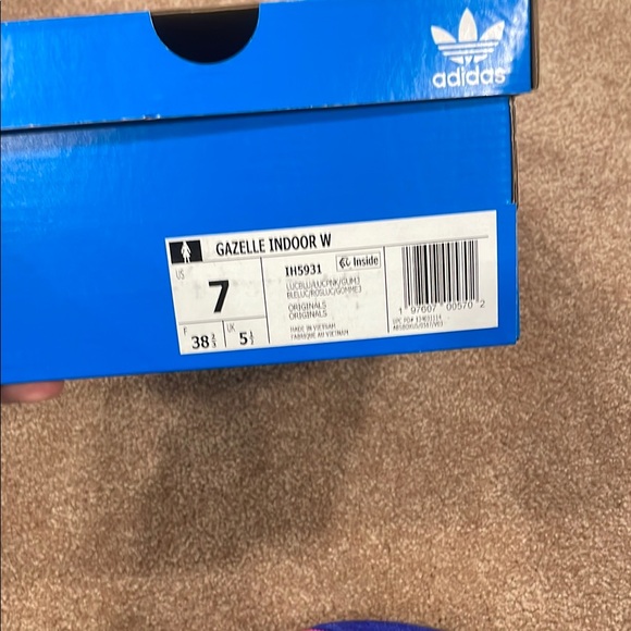 Adidas Gazelle Indoor Blue and Pink Sneakers - Picture 9 of 12